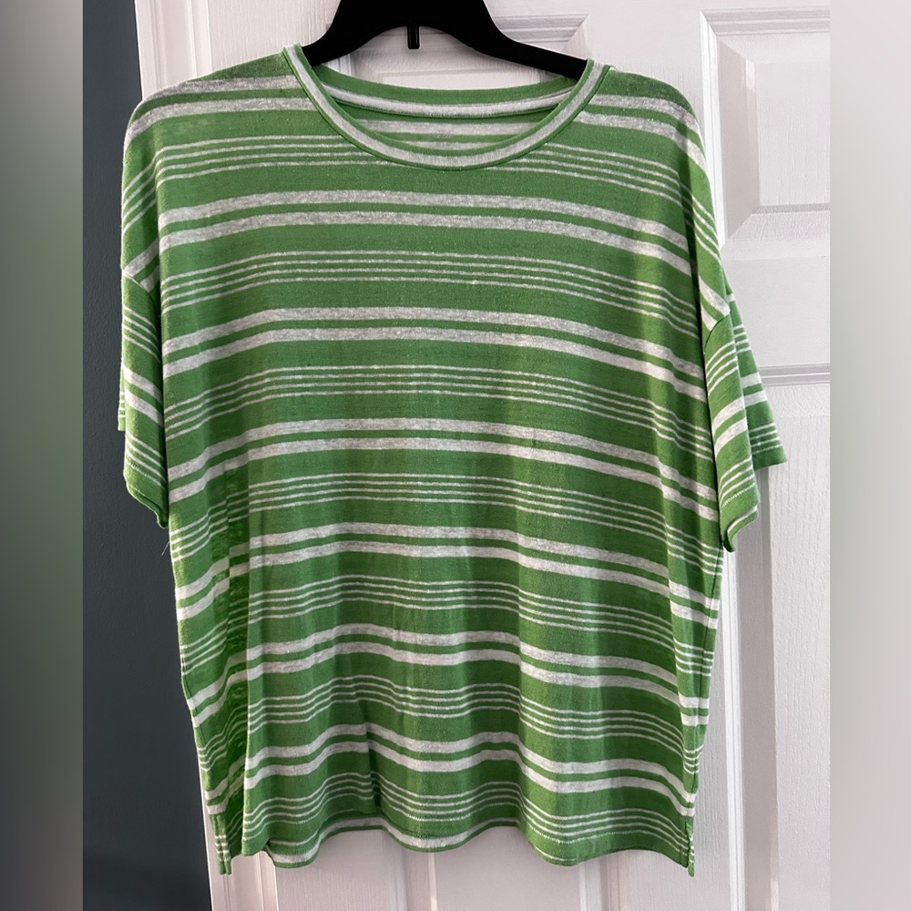 Women’s Oversized Aerie Green Striped Women's Top
